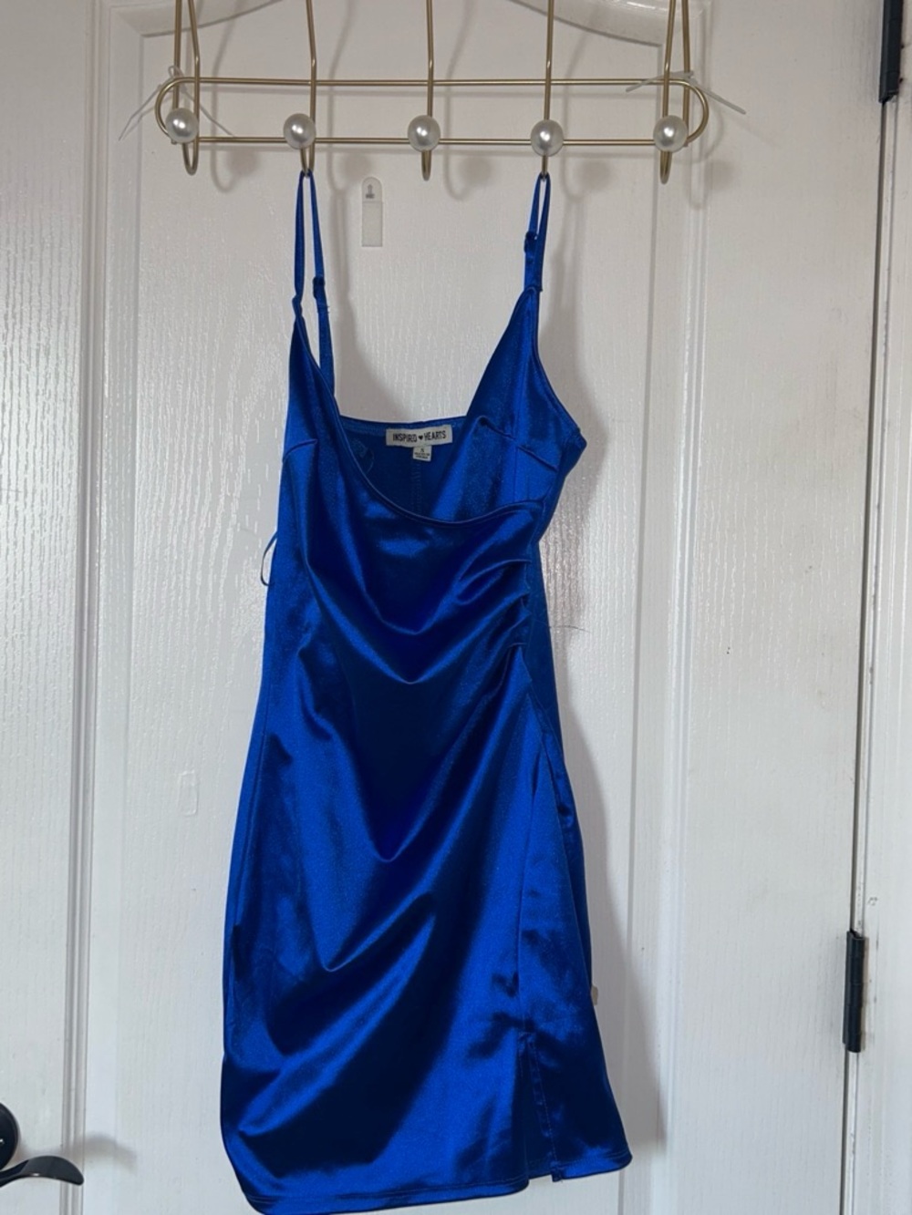 Nasty Gal Cobalt Blue Satin Mini Slip Dress